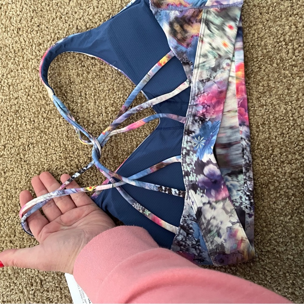 Athleta sports bra - size XS pretty floral water color new with tags - Picture 4 of 5